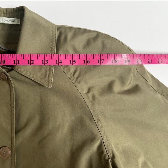 Vintage Misty Harbor Fur Lined Cropped Trench Coat Size 8 - Picture 9 of 13